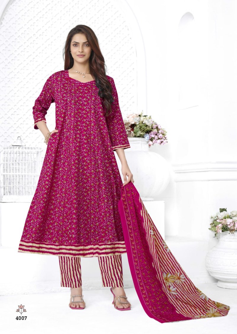 Anarkali Vol 4 By Kundan Cotton Anarkali Kurtis Set 